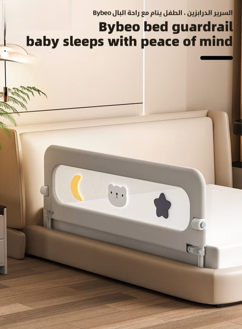 Y&D 1.8/2M Meter Bed Fence Children'S Anti-Fall Baffle Free Installation Baby Anti-Drop Guardrail Baby Bed Baffle Rails Bed Guardrail Baby Bed Rail Guard, Toddler Bed Side Rails, Kids' Safety Bed Fence, Safety Bedrail with Reinforced Anchor Safety System, Foldable Universal Bed Rail for Queen King Twin Bed, Upgraded Barrier - Image 2